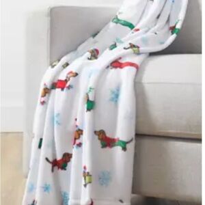 Dachshund themed light weight throw blanket